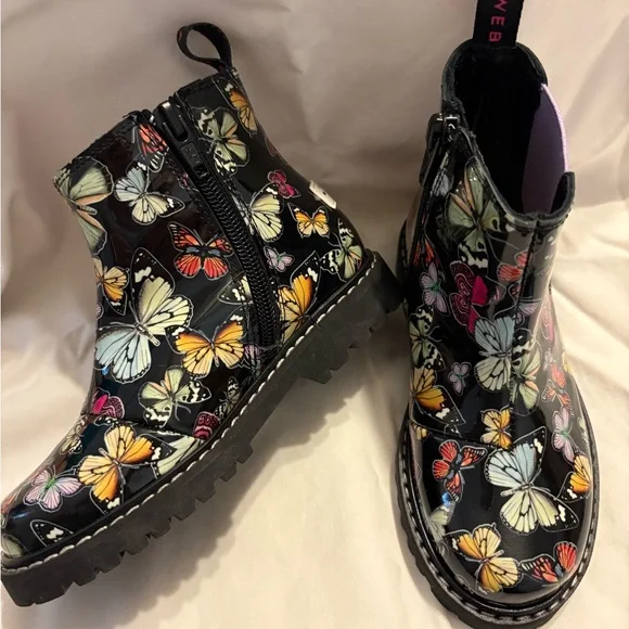 NWT Sophia Webster Lara Chelsea boots mid night butterfly meadow size 25 - Picture 3 of 8
